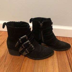 Dolce Vita Black Suede Ankle Boots Size 6.5